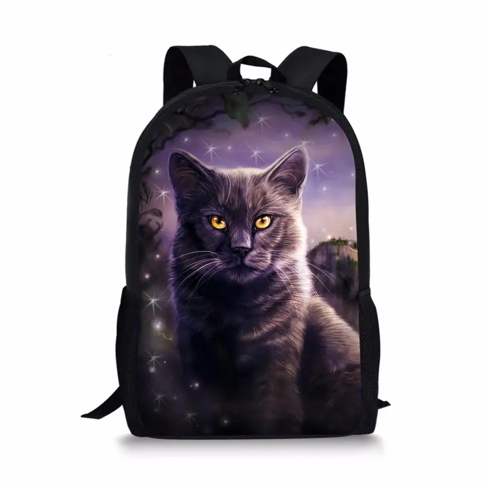 Children's School Backpack Fantasy Cats Pattern Kids School Book Bags Kawaii Animal Design Paint Women's Travel Backpack