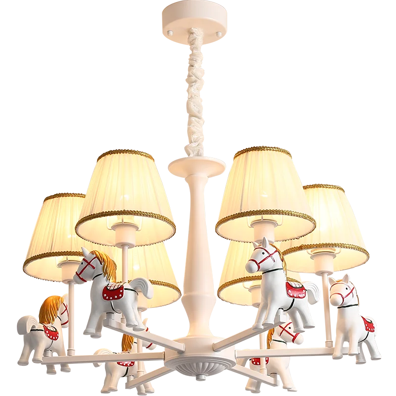 

Modern chandelier Children's carousel room lamps boys girls bedroom lamp princess room chandelier dual-use American minimalist
