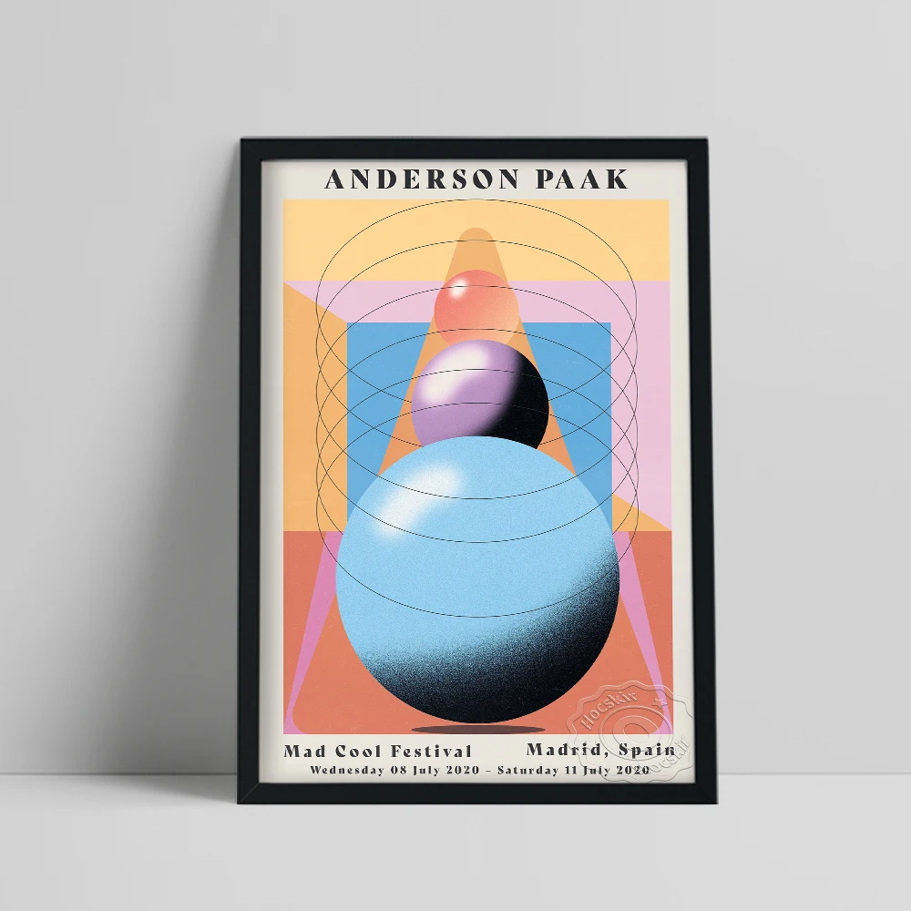 

Mad Cool Festival Rock Music Wall Art, Anderson Paak stereoscopic Geometry Prints Poster, Anderson Paak Fans Collection Picture