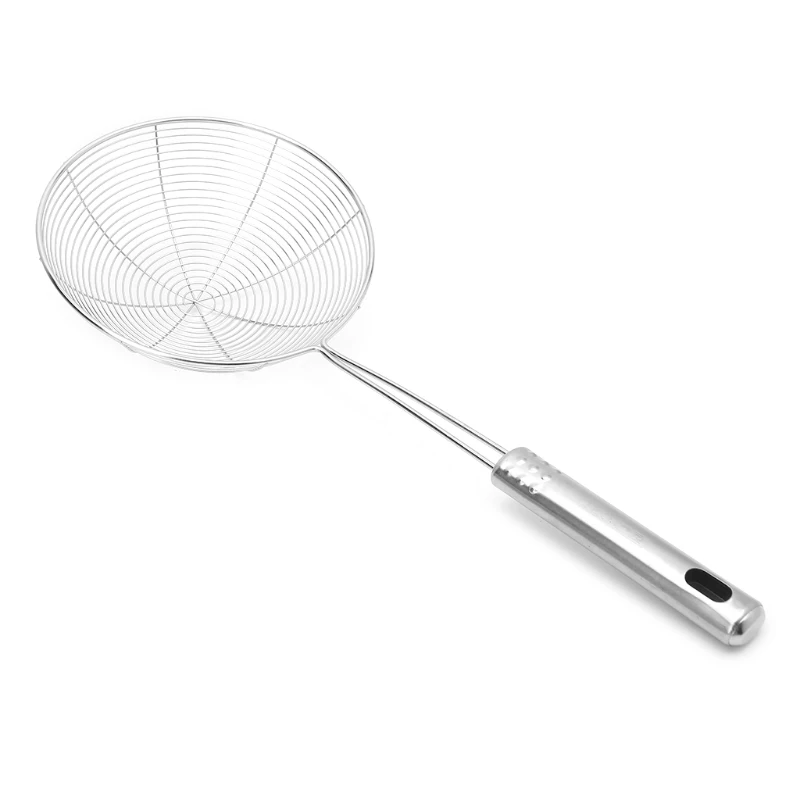 

High Quality Solid Spider Strainer Skimmer Ladle With Handle Stainless Steel Kitchen Tool