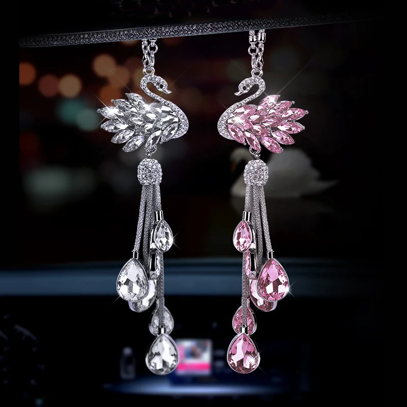 

Зеркало заднего вида для автомобиля, подвеска в виде лебедя, украшение для интерьера