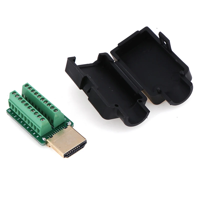 2 54 мм HDMI штекер 19P Разъем терминалы паяльного разъема с черной крышкой 20