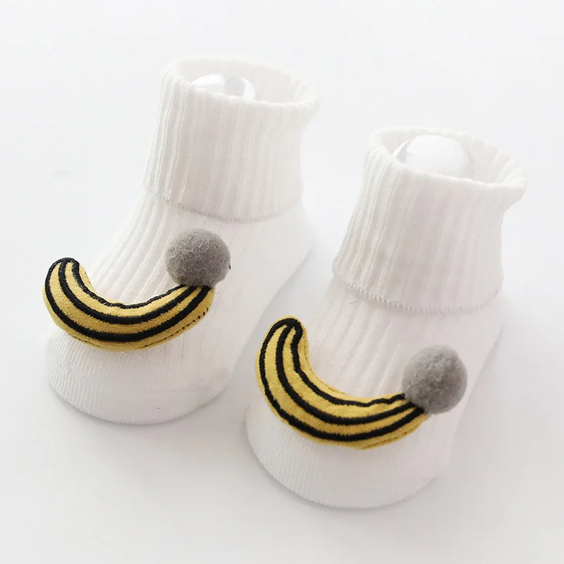 style1 white Милые носки для новорожденных с героями мультфильмов носки для маленьких девочек с фруктами мягкие Нескользящие хлопковые носки для малышей Sokken Skarpetki - Цвет: style1 white