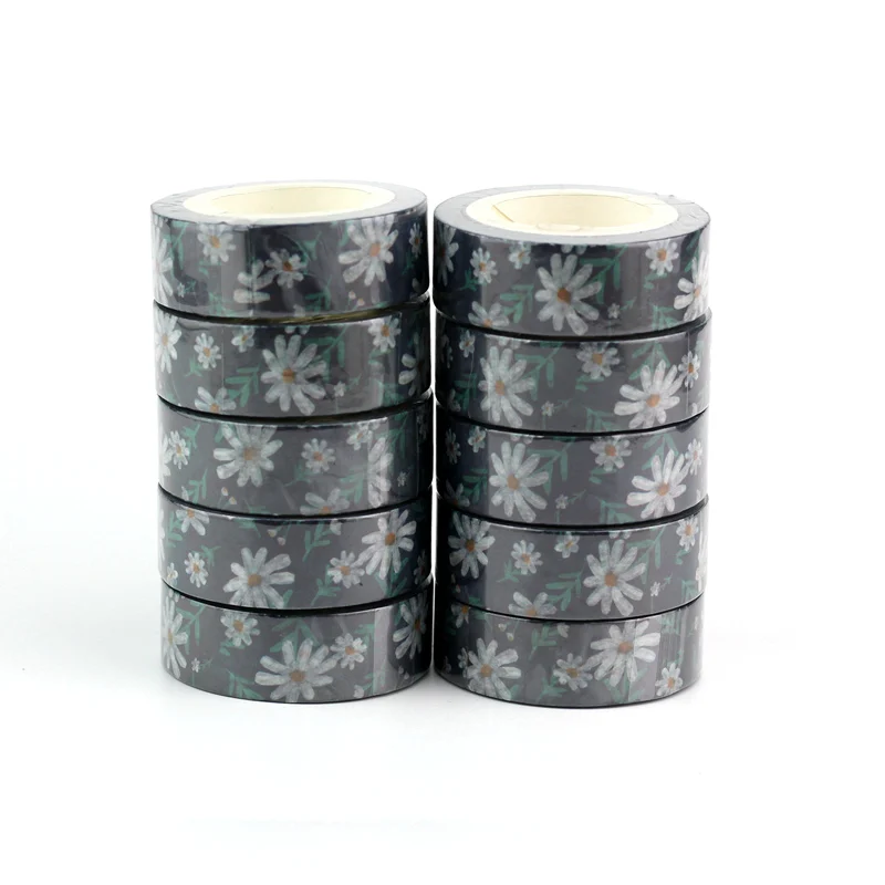 

NEW 10pcs/lot Decorative Daisy Washi Tapes DIY Scrapbooking Stickers Masking Tape Kawaii Stationery for school office supplies