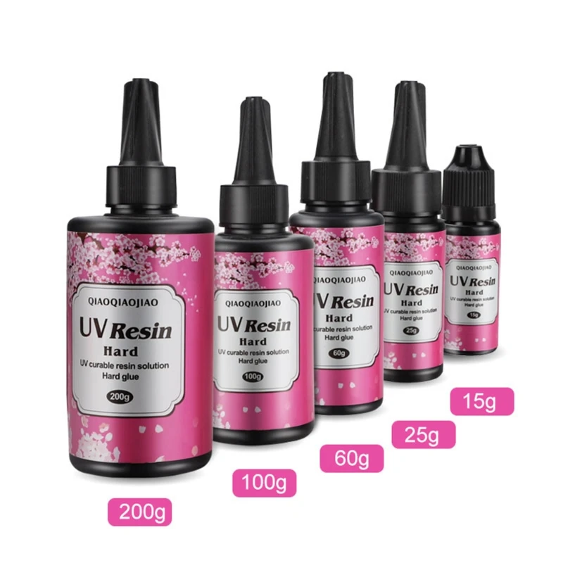 

1 Bottle UV Resin Hard Type Crystal Clear Glue Curing Epoxy Crafts Jewelry Making DIY Tool 15g 25g 60g 100g 200g