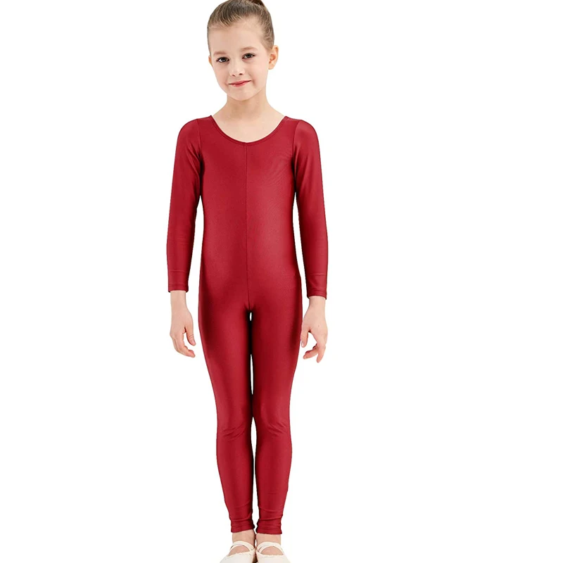 Спецодежда для девочек детская танцевальная комбинация из спандекса с длинным