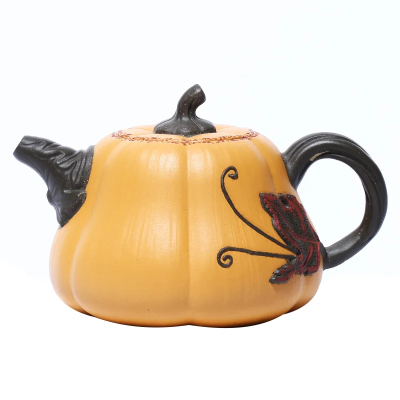 

Yixing two color pumpkin purple clay teapot