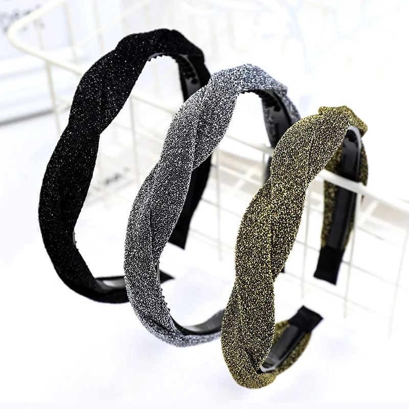 Ободок женский однотонный из мишуры с зубцами 12 шт.| |