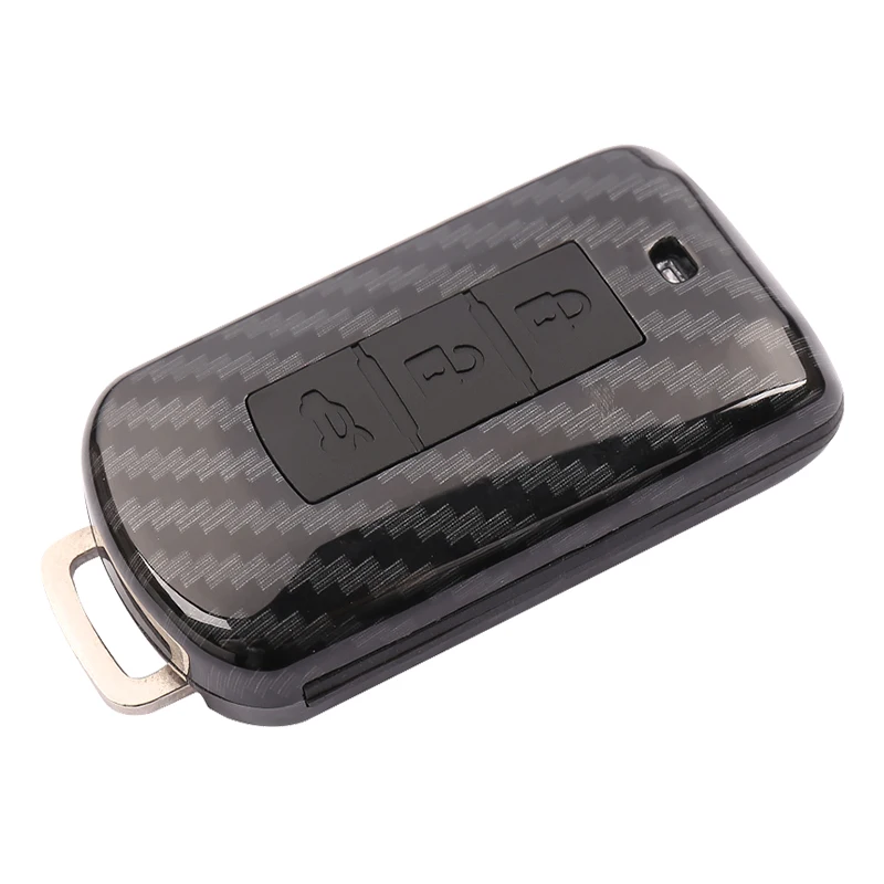 Чехол для автомобильного ключа из АБС углеволокна с рисунком Mitsubishi Outlander Lancer 10