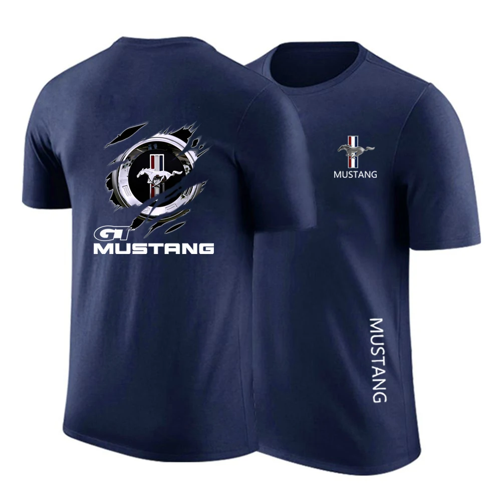 

Man's Creative Design Mustang Solid Color Customize Comfortable Tshirts Short Sleeve Cotton Hip Hop Casual Print tops