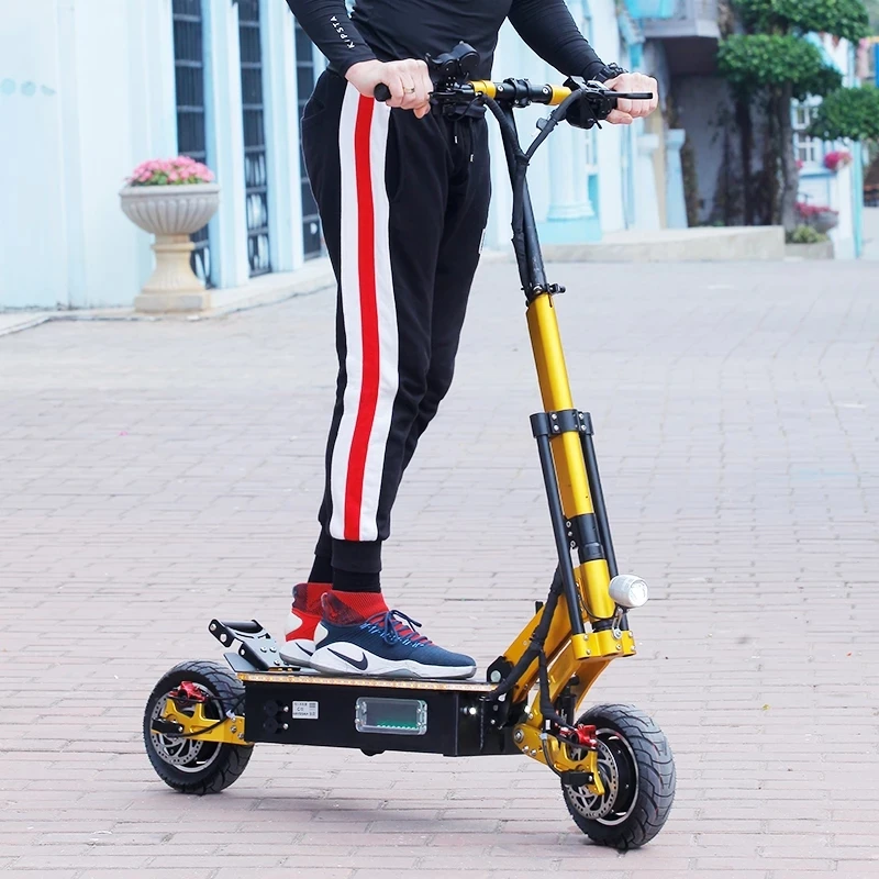 Online 2021 Neue Ankunft Elektrische Roller Große Rad Dual Motor 5000W Leistungsstarke Erwachsene Escooter 80km Laufleistung Fern