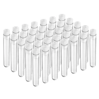 50pcspack 12x100mm transparent laboratory clear plastic test tubes vials with push caps school lab supplies