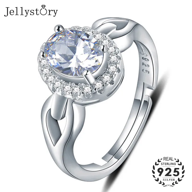 Jellystory Мода Серебро 925 ювелирные изделия Открытое кольцо с овальные рамки для