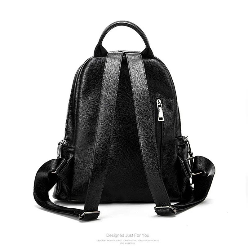 Женский рюкзак на двойной молнии в стиле ретро черный женский большой мягкий из