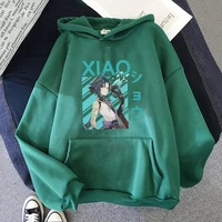 genshin impact xiao cool print hot game hoodies y2k womenmen plus size sweatshirts streetwear graphic hip hop grunge clothes