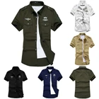 Рубашка мужская Спортивная с коротким рукавом, 2021 хлопок, на пуговицах