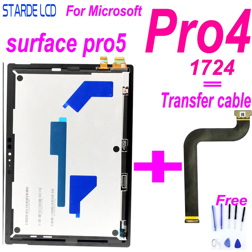 Original LCD for Microsoft Surface Pro 3 1631 Pro 4 1724 Pro 5 1796 LCD Display Touch Screen Digitizer Assembly for Pro3 Display