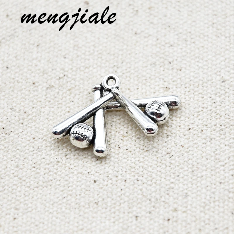 15pcs Tibetan Silver Plated Softball &amp baseball Charms for Jewelry Making Accessories DIY 19*13*3mm | Украшения и аксессуары