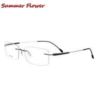 summer flower prescription glasses optical frames spectacles women rimless titanium glasses frame for men