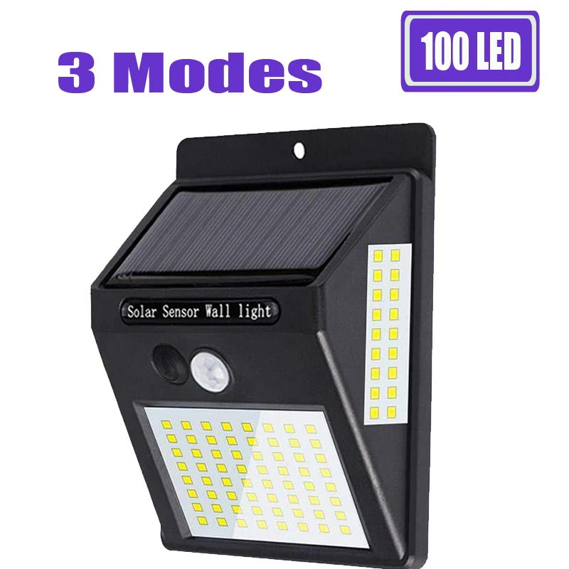 100led 100 светодиодный светильник на солнечной батарее, 3 режима трансформации, уличный солнечный светильник, настенный светильник, водонепроницаемый солнечный светильник на солнечной батарее, светильник для украшения сада - Испускаемый цвет: 100led
