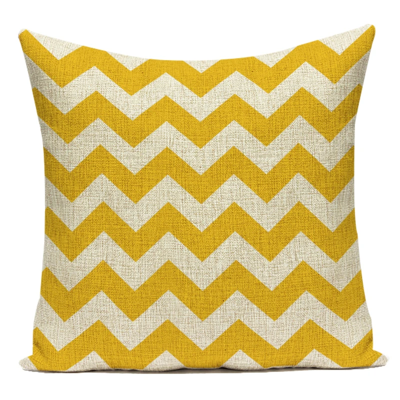 

Чехол для диванной подушки ZXZXOON, лен/хлопок, черный/желтый, геометрический принт