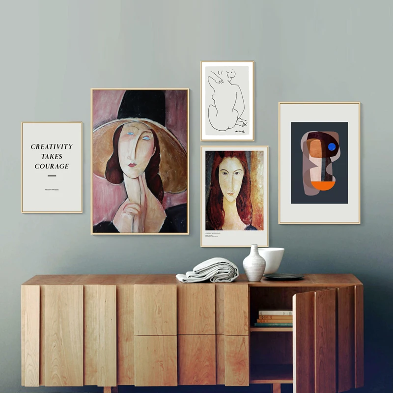 

Abstract Retro Posters and Prints Henri Matisse Portrait Wall Canvas Paintings Scandinavian Wall Art Pictures for Living Room