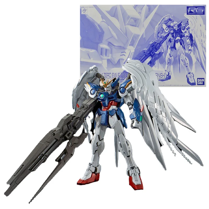 

Bandai Gundam Model Kit Anime Figure RG 1/144 Wing Gundam Zero EW Drei Zwerg Titanium Gunpla Action Toy Figure Toys for Children