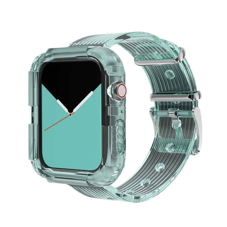 Прозрачный ремешок для часов iwatch 5 4 38 мм 42 спортивный силиконовый apple 3 2 40 44