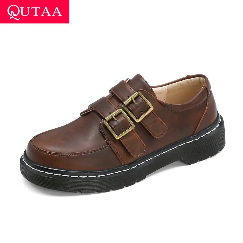 Женские туфли-лодочки без застежки QUTAA черные туфли из искусственной кожи на