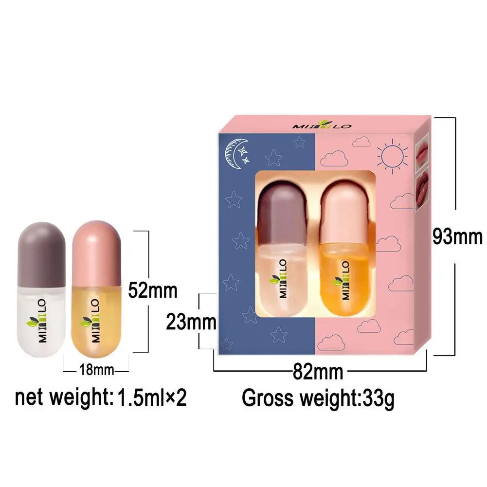 

1.5ml*2 Lip Enhancement Liquid Day Night Ginger Mint Beauty Cosmetics Moisturizing Enhancer Nourishing Lip Lip Makeup Plump A7Q3