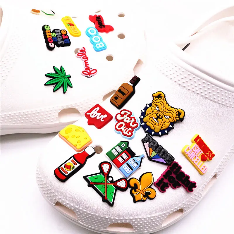 Novelty Cute Shoe Charms Accessories Luxury House Alcohol Dog BOO Hockey Shoe Decoration for croc jibz Kids Party X-mas Gifts