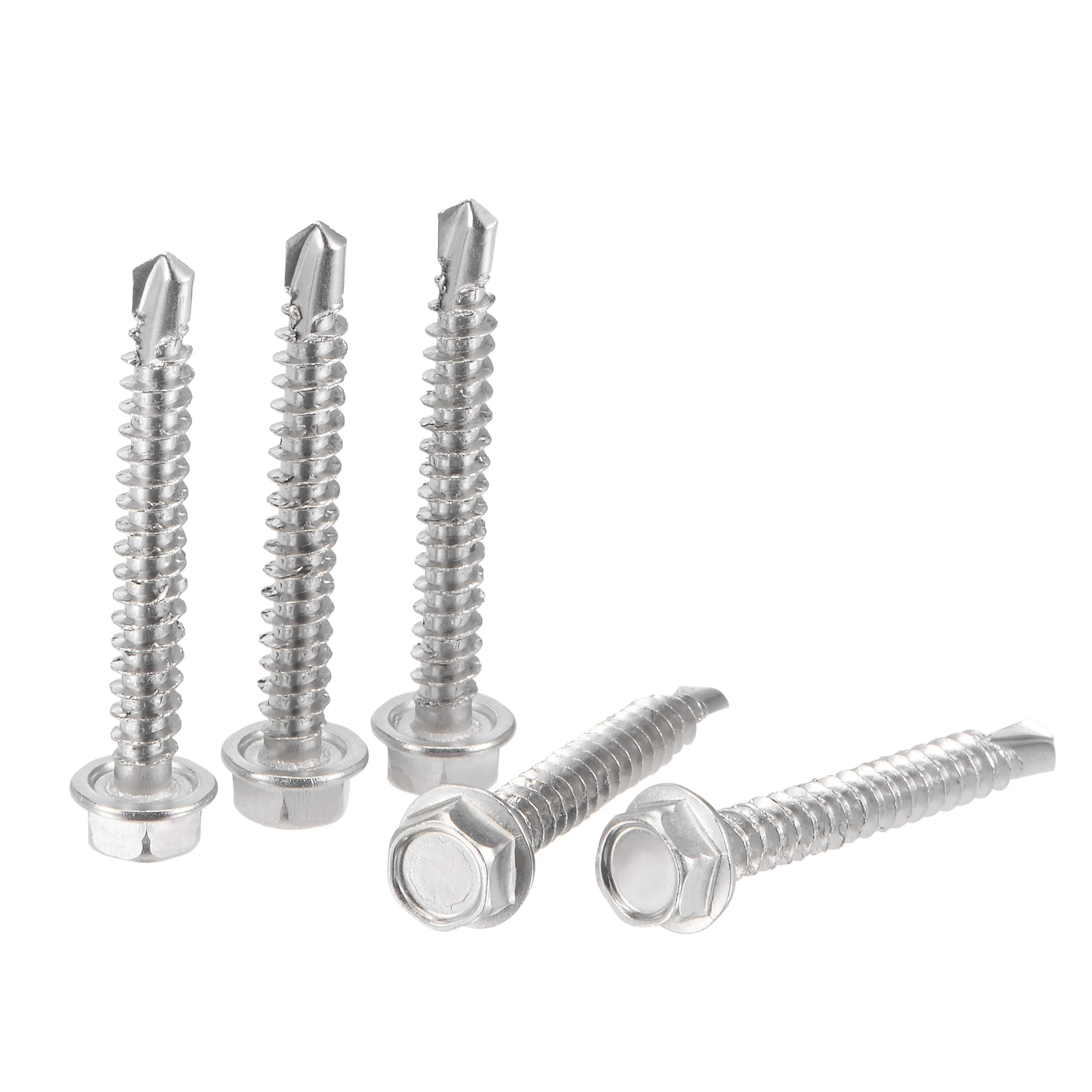 

Саморезы с шестигранной головкой Uxcell, #8x32 мм 410 Саморезы Из Нержавеющей Стали, винт из листового металла 50 шт.