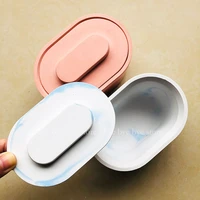 storage tank concrete silicone mold oval design cement storage box vessel crafts plaster epoxy mold candle cup mold with lid