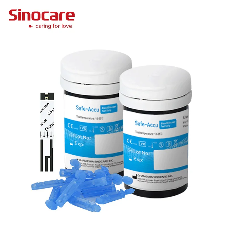 

(50/100pcs for Safe-Accu) Sinocare Blood Glucose Test Strips Needles