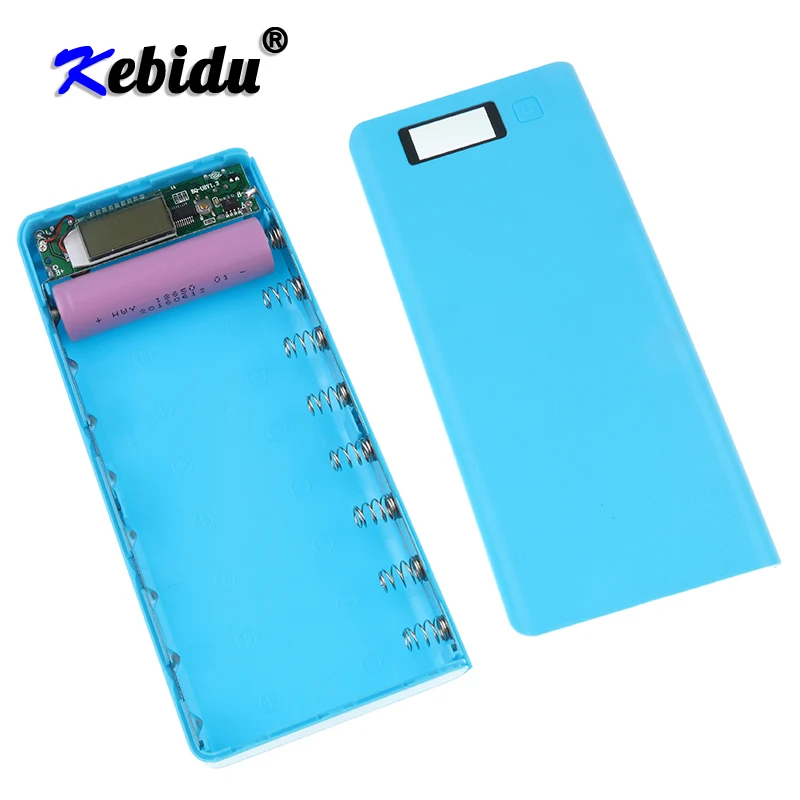 

kebidu New Multi-color 8*18650 Lithium-ion Battery Case Power Bank Shell Portable LCD Display External Box Without Battery