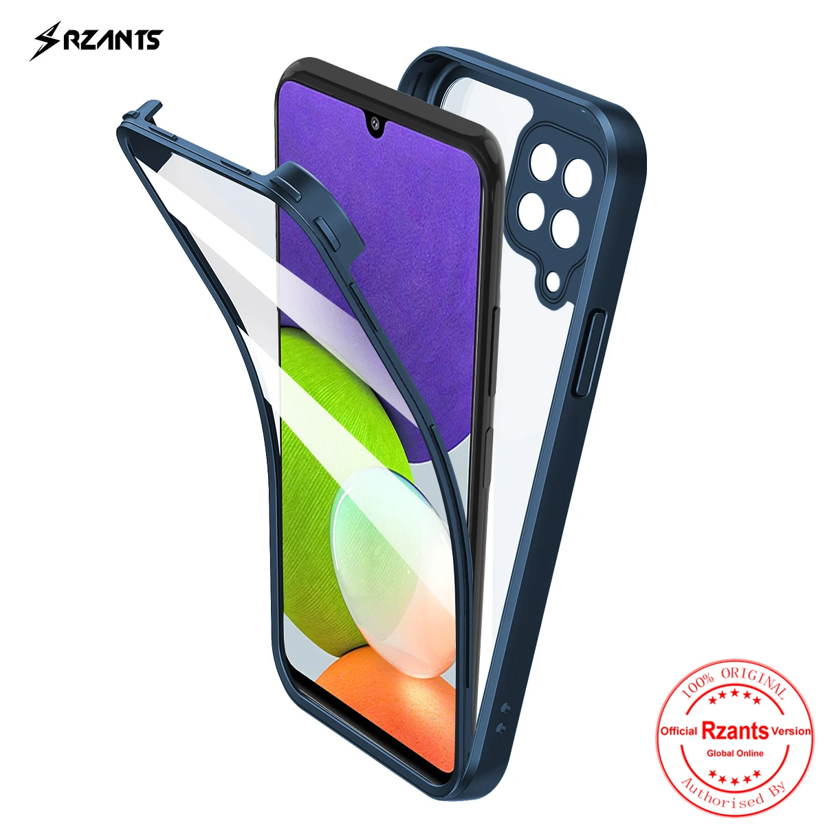 rzants for samsung galaxy a22 m32 4g 5g case 360 full body bettle clear cover without built in screen protector shocproof casing free global shipping