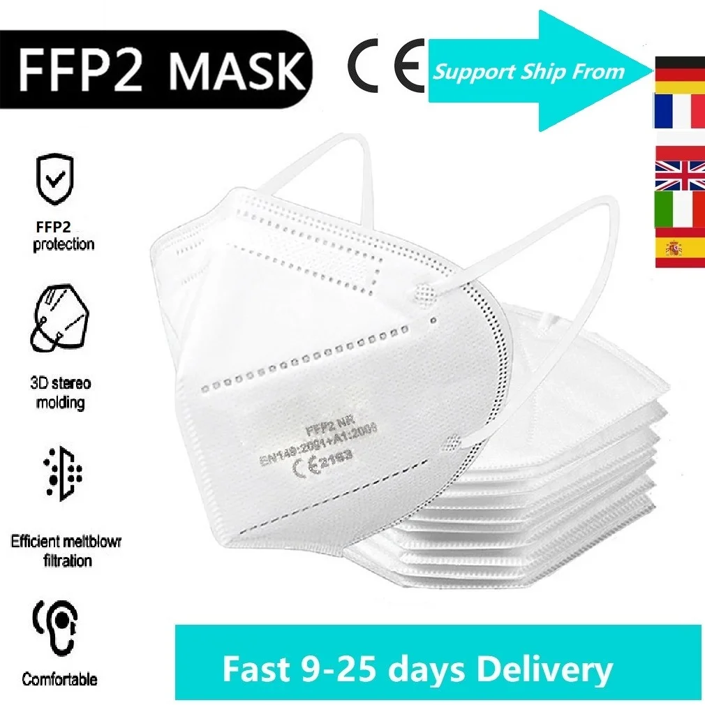 10/50/100/200 шт FFP2 маски Европейским сертификатом соответствия маска для лица 5 слоев