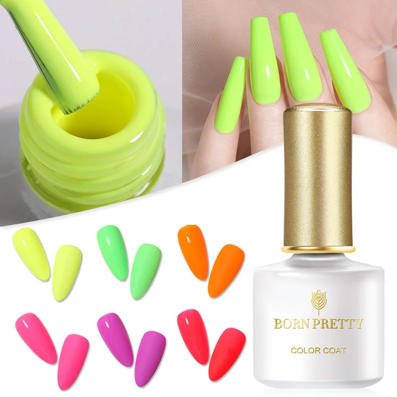 Гель лак для ногтей BORN PRETTY неоновый дизайна светодиодный гтей не вытирается