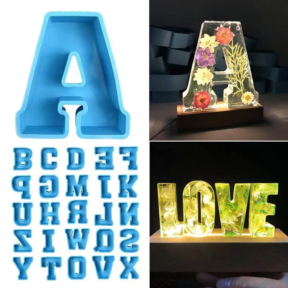 

1Pcs Alphabet Mould Large Size Not Easy to Break Silicone Letter A to Z 3D Mold Decoration for Party Decoration