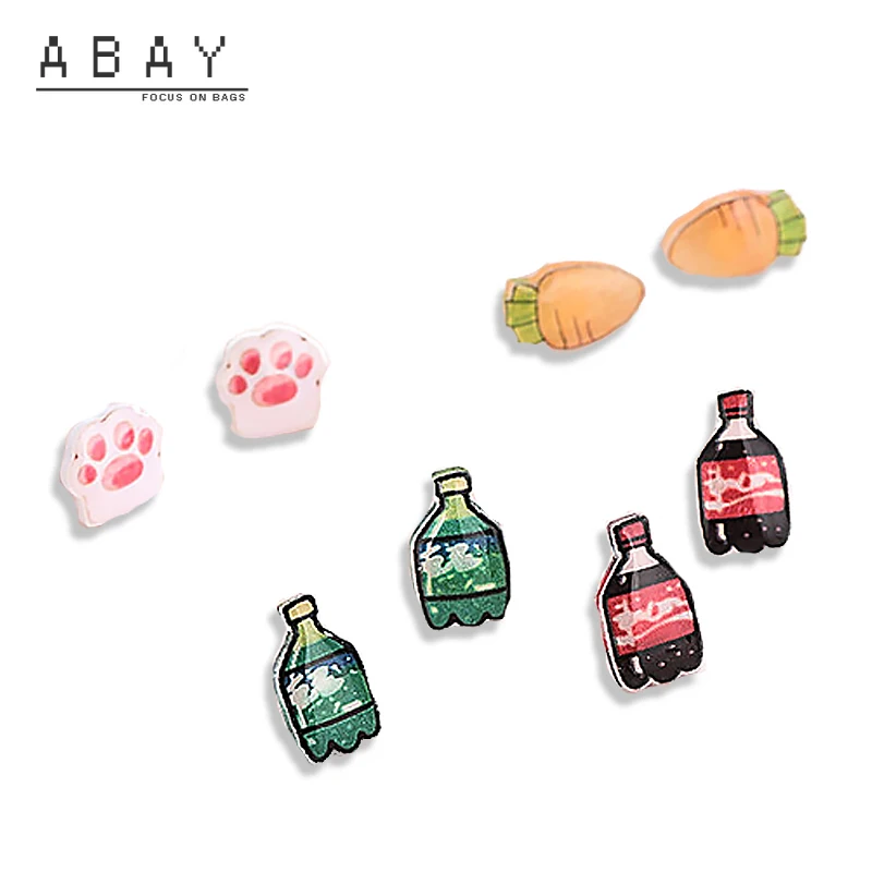 

S925 Silver Drop Glue Cartoon Vegetables Fruits Earrings Women New Small Fresh Creative Temperament Design Sense Earrings Trend