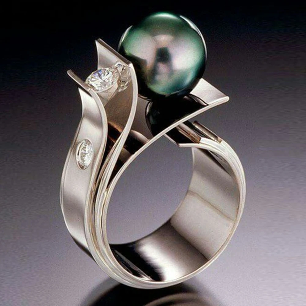 Медное кольцо зеленый жемчуг модное ювелирное женское женские аксессуары