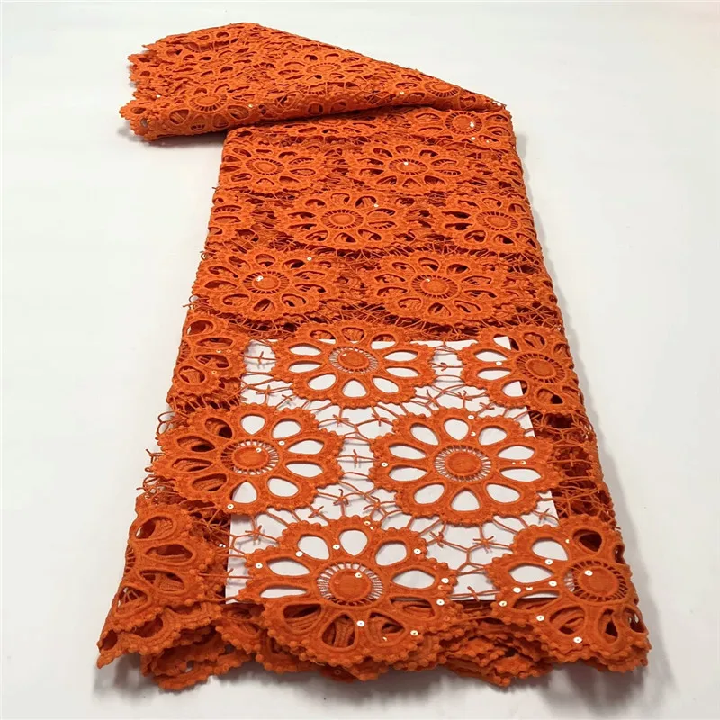 

African Lace Fabric High Quality Eyelet Holes Guipure Cord Water Soluble Lace For Festival Dress Sewing RF160-185