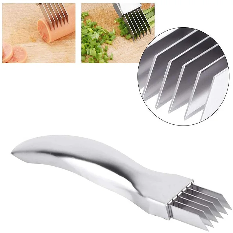 Измельченный серебристый лук из нержавеющей стали | Дом и сад