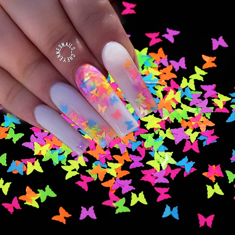 3D разноцветные бабочки для ногтей блёстки дизайна блестящие ломтики хлопья