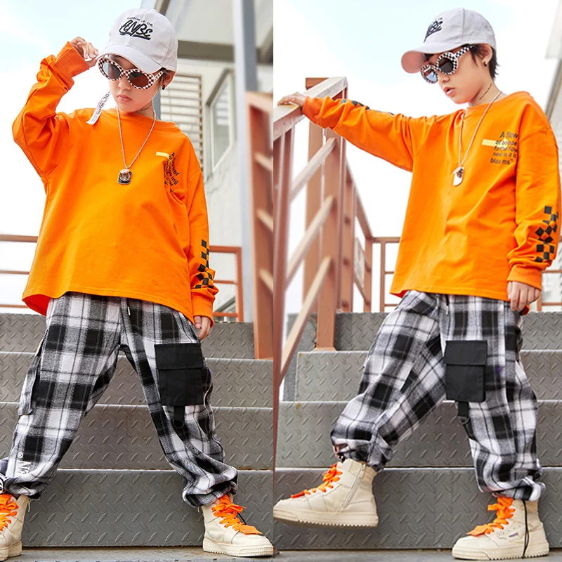 

Новый костюм в стиле хип-хоп, детская современная одежда для мальчиков, детские танцевальные наряды для выступлений, одежда для девочек для ...