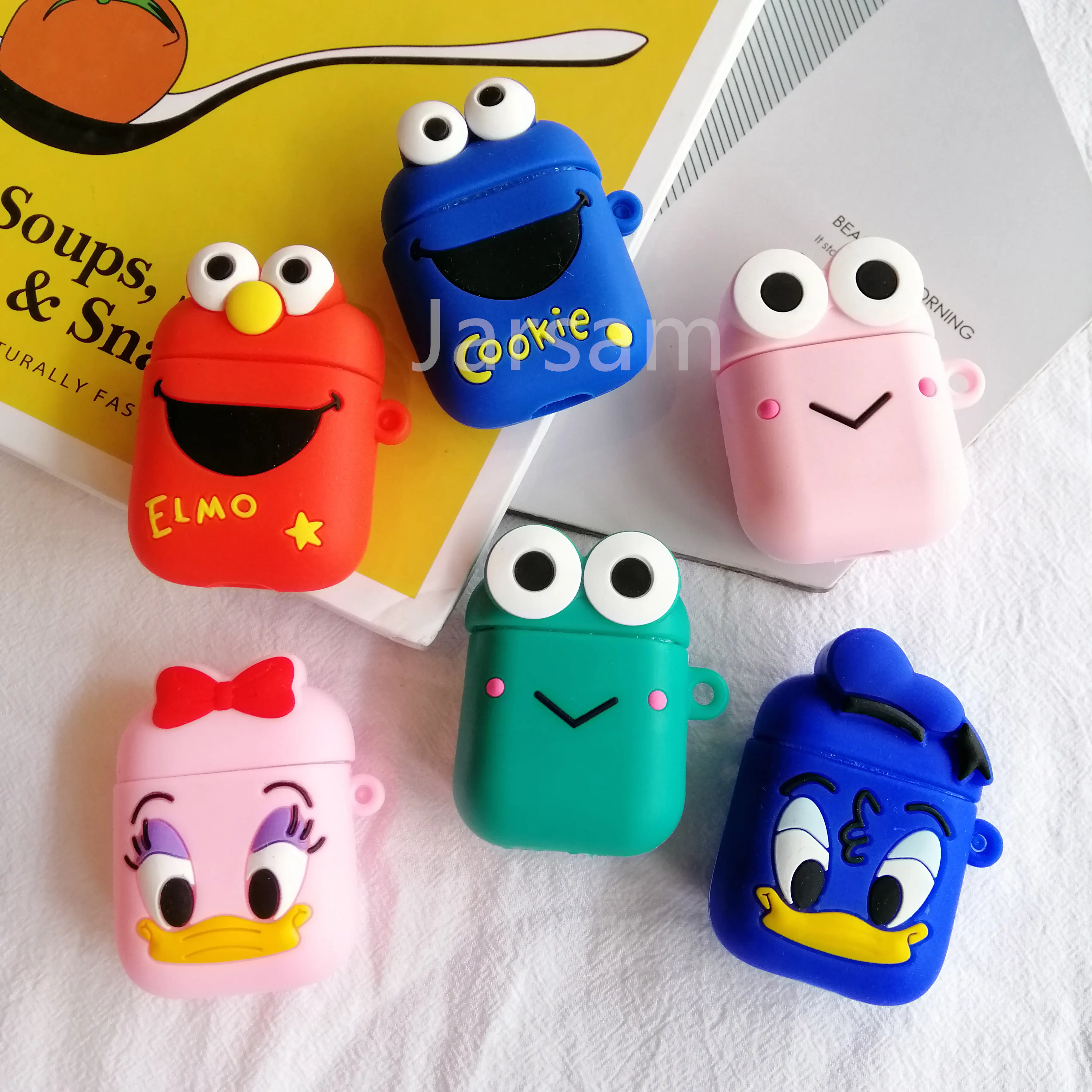 Чехол для Airpods силиконовый чехол с мультяшным рисунком Apple Air pods милый наушников 3D