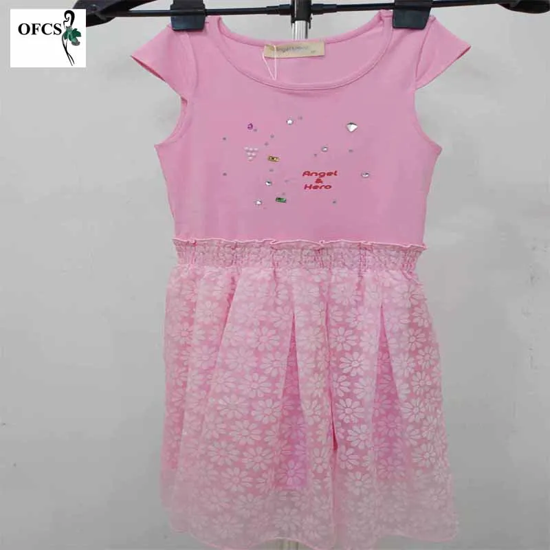 

Summer Girls Dress New Children Clothing Fashion Gauze Diamond Mesh Pink and White Sleeveless Sweet Princess Causal Dress 4-12 Y