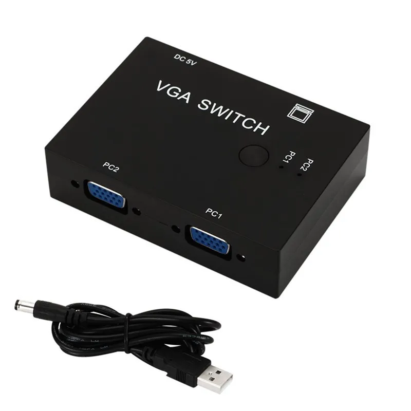 Компьютерный коммутатор VGA ANPWOO с двумя входами и одним выходом многокомпьютерный