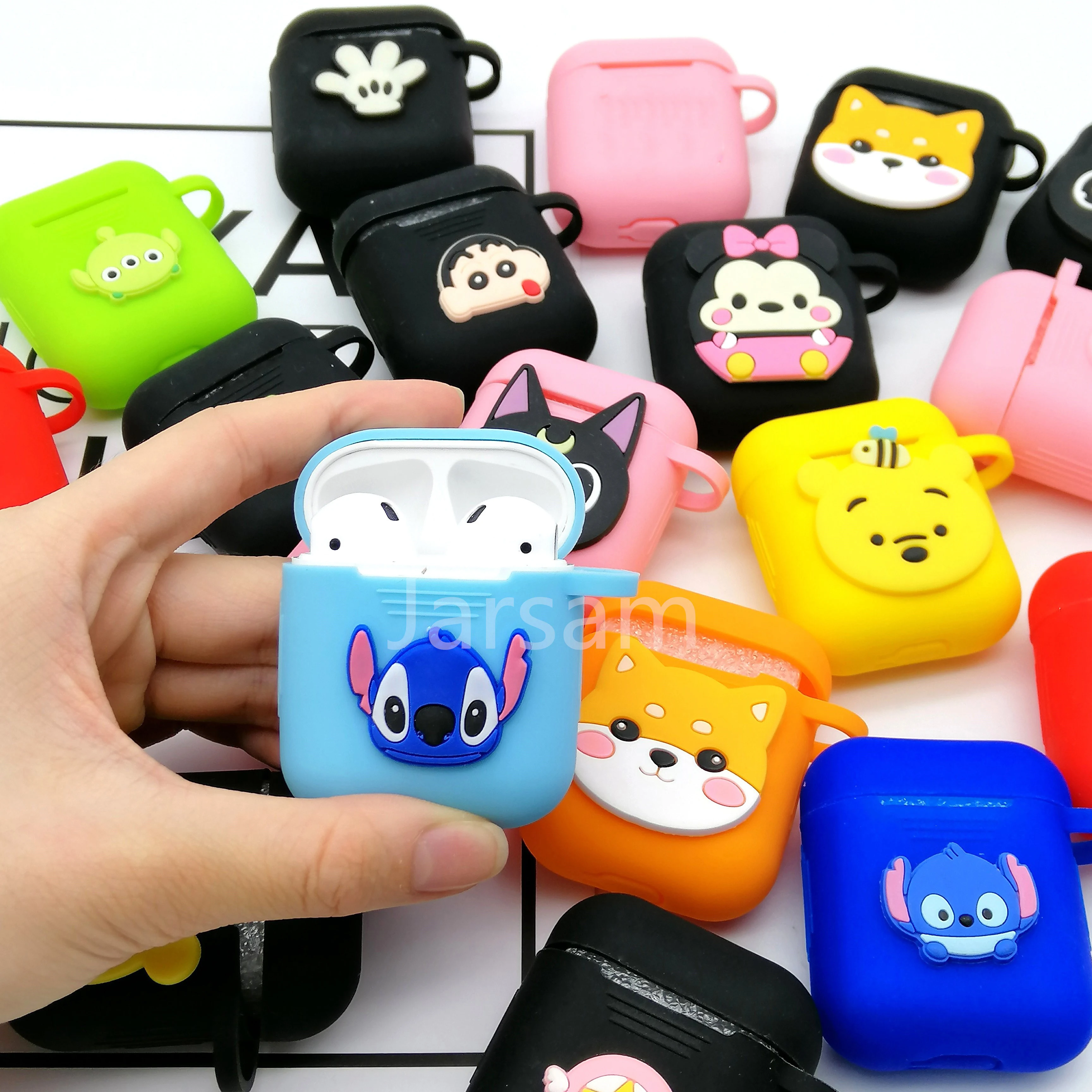 Мультяшный беспроводной Чехол для наушников для Apple AirPods 2, силиконовый чехол для зарядки наушников s, защитный чехол для AirPods