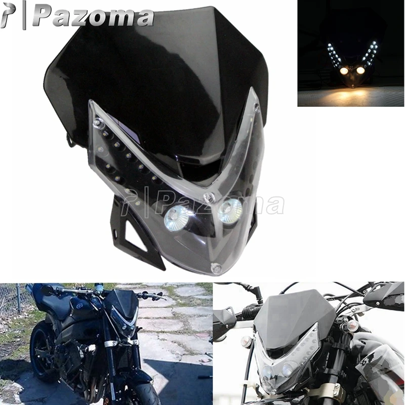 Универсальный Мотоцикл Байк супермото черных точек полоски для светильник